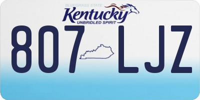 KY license plate 807LJZ