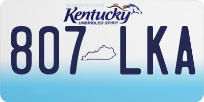KY license plate 807LKA