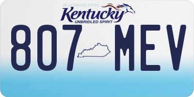 KY license plate 807MEV