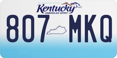 KY license plate 807MKQ