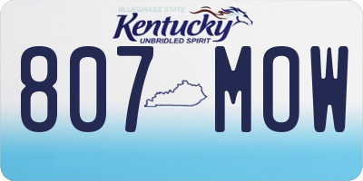 KY license plate 807MOW