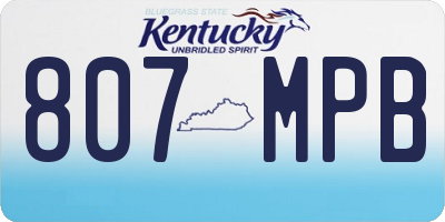 KY license plate 807MPB