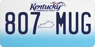 KY license plate 807MUG