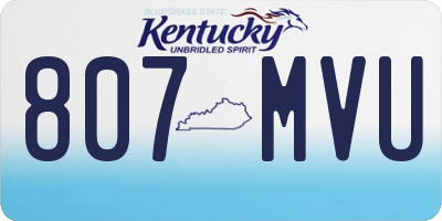 KY license plate 807MVU