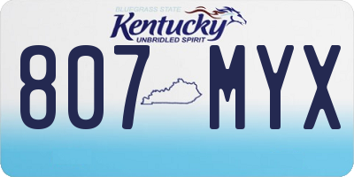 KY license plate 807MYX