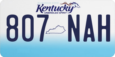 KY license plate 807NAH