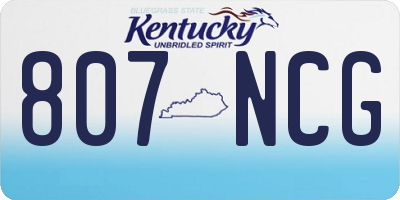 KY license plate 807NCG