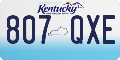KY license plate 807QXE