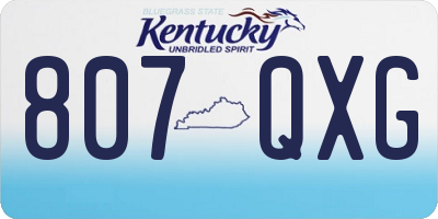 KY license plate 807QXG