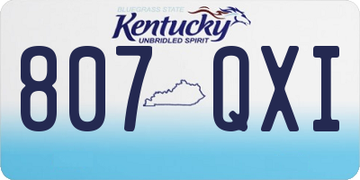 KY license plate 807QXI