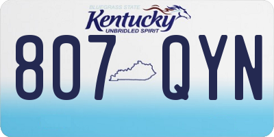 KY license plate 807QYN
