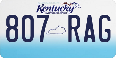KY license plate 807RAG