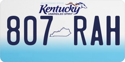 KY license plate 807RAH