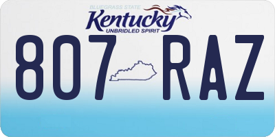 KY license plate 807RAZ