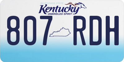 KY license plate 807RDH