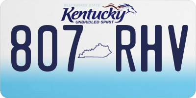 KY license plate 807RHV