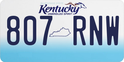 KY license plate 807RNW