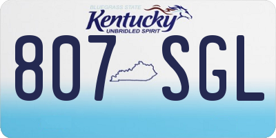 KY license plate 807SGL