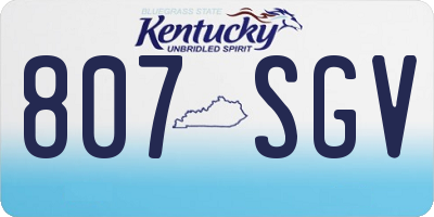 KY license plate 807SGV