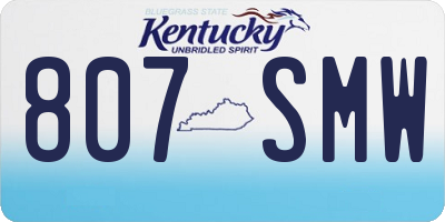 KY license plate 807SMW