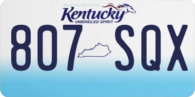 KY license plate 807SQX