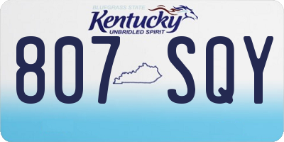 KY license plate 807SQY