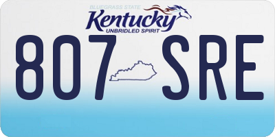 KY license plate 807SRE