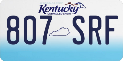 KY license plate 807SRF