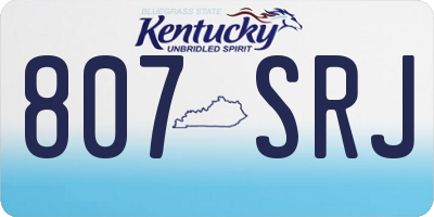 KY license plate 807SRJ