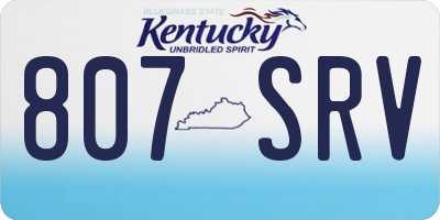 KY license plate 807SRV