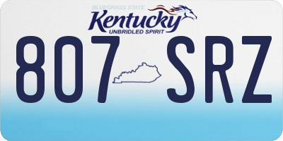 KY license plate 807SRZ