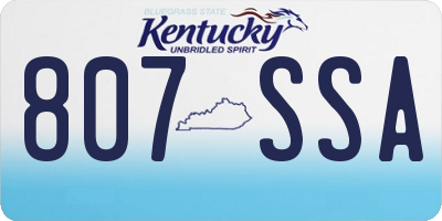 KY license plate 807SSA