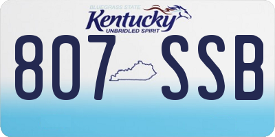 KY license plate 807SSB