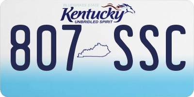 KY license plate 807SSC