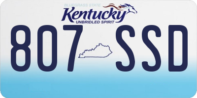 KY license plate 807SSD