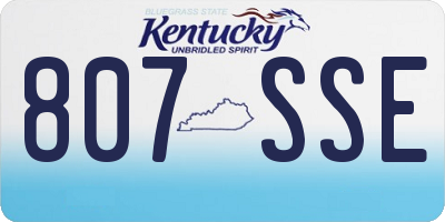 KY license plate 807SSE