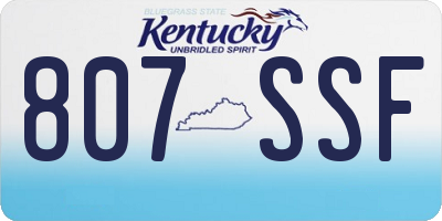 KY license plate 807SSF