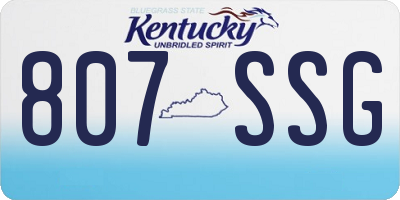 KY license plate 807SSG