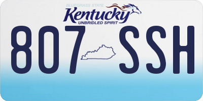 KY license plate 807SSH