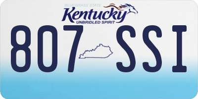 KY license plate 807SSI