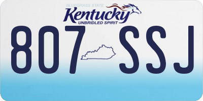 KY license plate 807SSJ