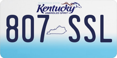 KY license plate 807SSL