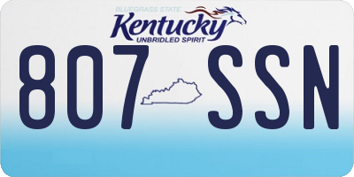KY license plate 807SSN