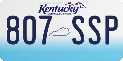 KY license plate 807SSP