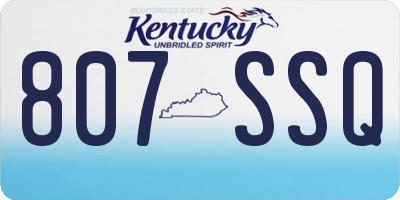 KY license plate 807SSQ