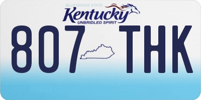 KY license plate 807THK
