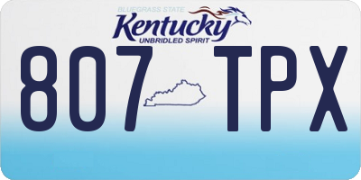 KY license plate 807TPX