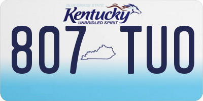 KY license plate 807TUO