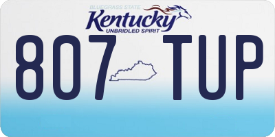 KY license plate 807TUP
