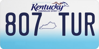 KY license plate 807TUR